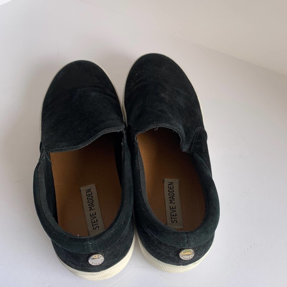 Steve Madden Gills Suede Size 8W, Black - Picture 5 of 9